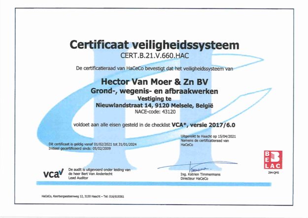 Verlenging VCA* Certificatie